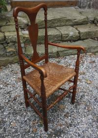 Antique Queen Anne fiddle-back armchair c1740
