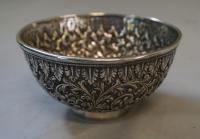 British Colonial Indian silver repousse bowl c1800
