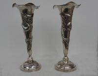 Chinese Export sterling silver candlesticks c1930