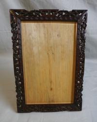 Chinese carved frame with beveled glass c1880