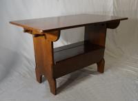 Early American pine lift top chair table
