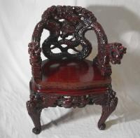 Antique Chinese dragon arm chair c1880