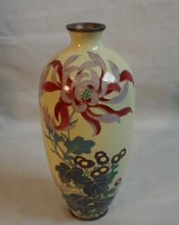 Japanese yellow cloisonne vase c1880