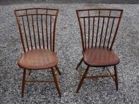 American birdcage Windsor pair of chairs c1800