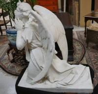 Vintage Florentine marble angel sculpture