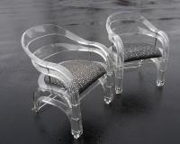Pair of vintage Hills Manufacturing lucite arm chairs