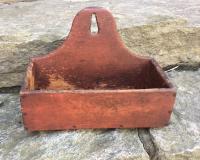 Antique New England wall box in red wash c1800