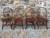Set of 4 Hitchcock bow back Windsor style chairs