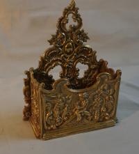 Antique French brass letter holder