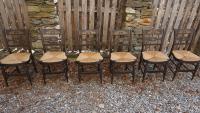 Windsor slat back chairs in original paint c1815