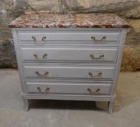 Vintage French gray marble top chest c1950