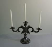 Spanish colonial triple arm tin candelabra