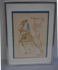 Salvador Dali woodcut engraving Dwellers of Prato 15