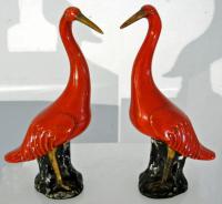 19th C Chinese porcelain waterfowl figures