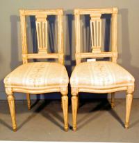 Gustavian 18th c painted pair of chairs