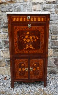 Antique French secretaire abattant with floral inlay c1850