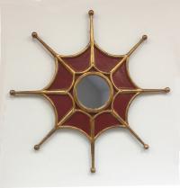 Vintage mid century corona motif mirror c1960