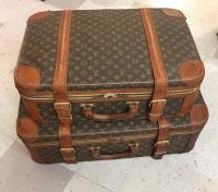 Pair of vintage Louis Vuitton valises