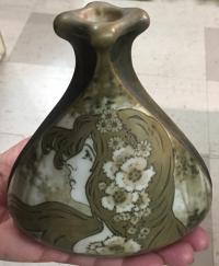 Tepliz Amphora Art Nouveau porcelain vase