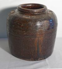 Early Korean or Japanese stoneware jar