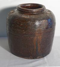 Early Korean or Japanese stoneware jar
