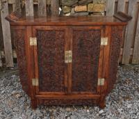 Antique 19thc Chinese silver chest with carved dragon panels