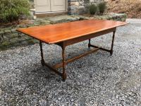 D R Dimes cherry and maple country dining table