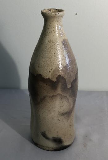 Image of 19th c Japanese sake bottle with calligraphy