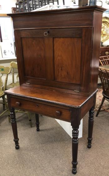 Image of Early American country drop front paymasters desk c1860