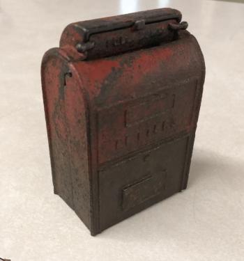 Image of Antique cast iron penny bank postal box c1900