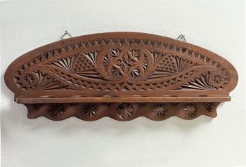 Image of Antique chip carved pipe rack c1890