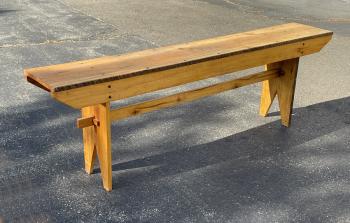 Image of Vintage artisan made hickory bench