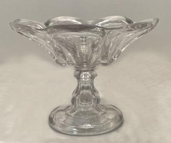Image of Sandwich flint glass hand blown compote