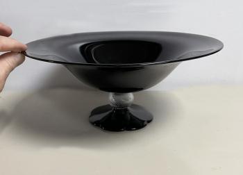 Image of Fry glass black amethyst  compote pre 1933