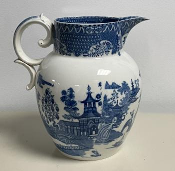 Image of English earthenware Chinoiserie jug in Fig Tree pattern c1800