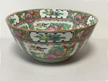 Image of Chinese rose medallion large porcelain bowl