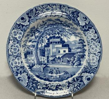 Image of Riley Staffordshire blue and white soup dish