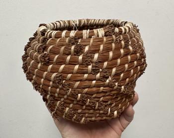 Image of Vintage coiled grass basket