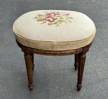 Image of French upholstered footrest c1875