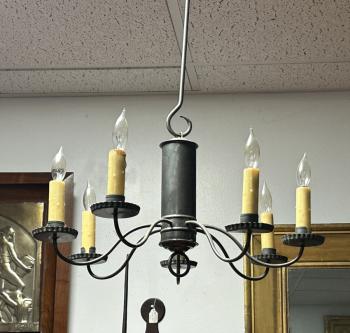Image of Colonial tin chandelier by Period Lighting Fixtures c1985