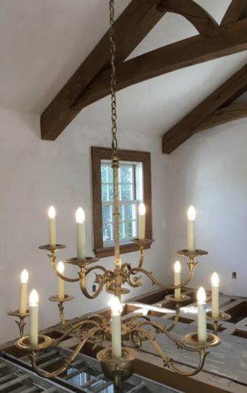 Image of Solid brass 2 tier chandelier with 10 arms