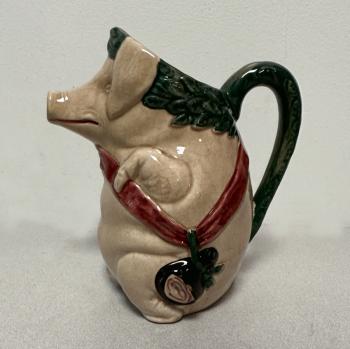 Image of French majolica pig jug by Frie Onnaing c1920