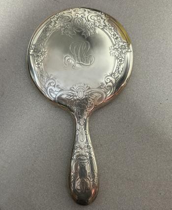 Image of Gorham sterling silver vanity mirror c1900