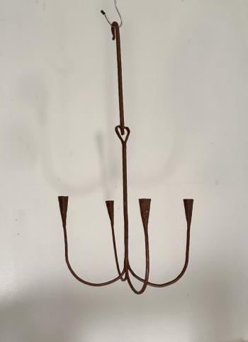 Image of Antique iron four candle chandelier