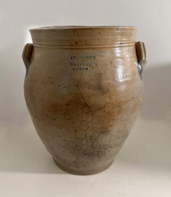 Image of Stoneware crock by Armstrong and Wentworth Norwich CT