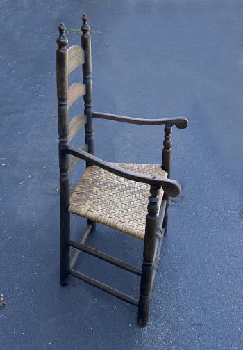 Image of 18thc New England ladder back arm chair