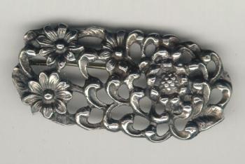Image of Peruzzi floral brooch in sterling silver c1900