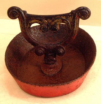 Image of Antique iron lyre form boot scraper c1850
