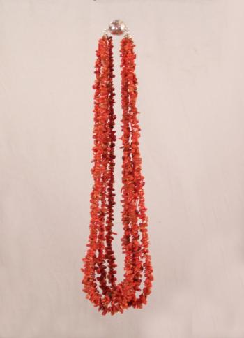Image of Vintage 4 strand Sicilian coral necklace