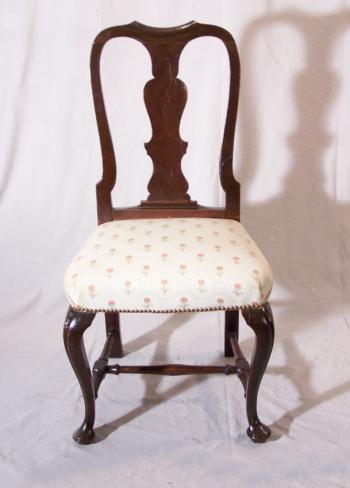 Image of Early English Queen Anne upholstered side chair c1750